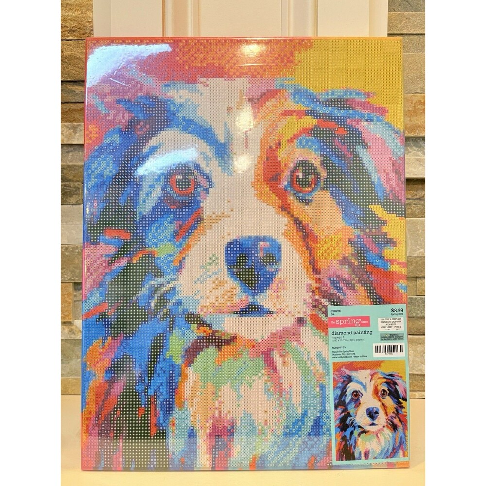 Hobby Lobby The Spring Shop Dog Diamond Painting Kit 11.8 x 15.75in